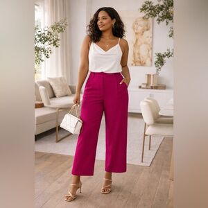 Zara Pink Wide Leg Trousers High Rise Dress Pants Size XXL Casual Career Wear